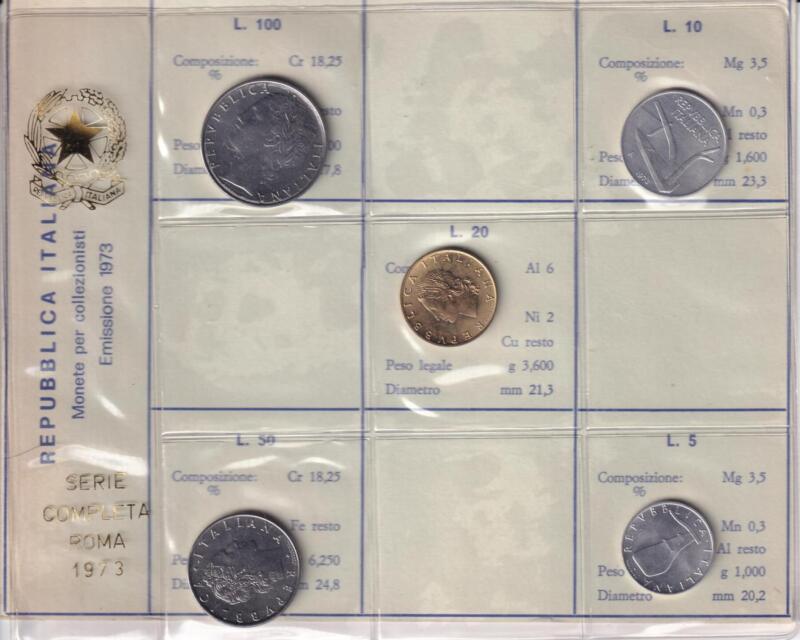 Monete Italia – Serie non ufficiale di monete a corso legale 1973