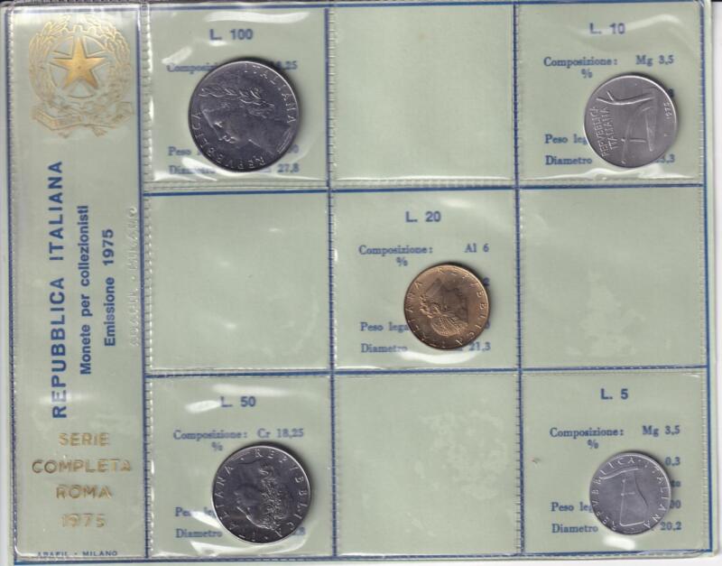 Monete Italia – Serie non ufficiale di monete a corso legale 1975