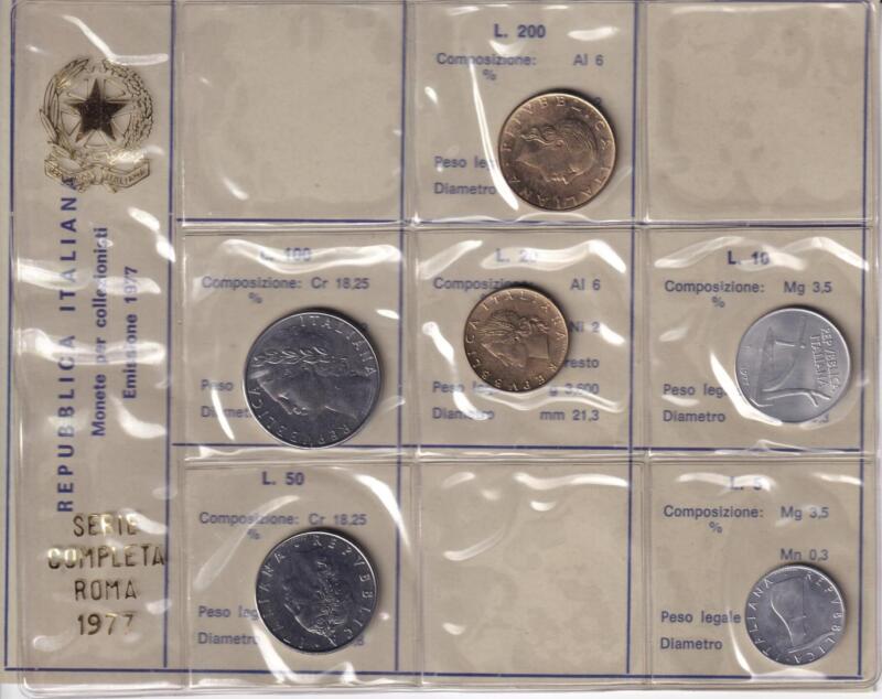 Monete Italia – Serie non ufficiale di monete a corso legale 1977