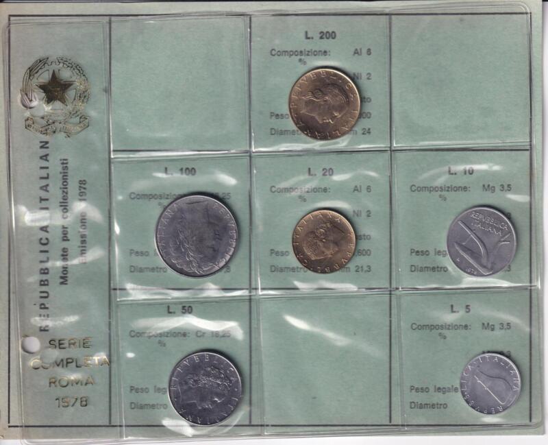 Monete Italia – Serie non ufficiale di monete a corso legale 1978