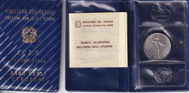 Moneta Italia Anno degli Etruschi Lire 500 Anno 1985