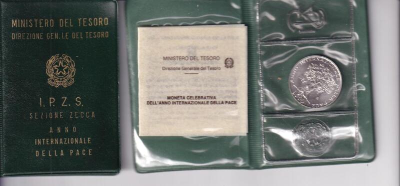Moneta Italia Anno Internazionale Pace Lire 500 Anno 1986
