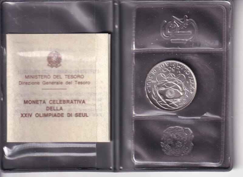 Moneta Italia Olimpiadi di Seul 88 Lire 500 Anno 1988