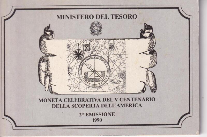 Moneta Italia Colombo - Seconda emissione Lire 500 Anno 1990