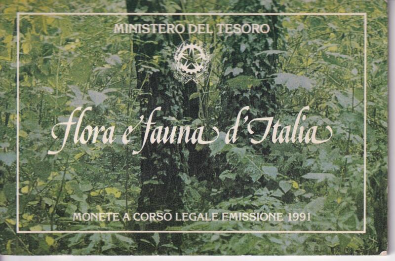 Dittico di monete Italia Flora e Fauna d'Italia Lire 500 e Lire 200 Anno 1991