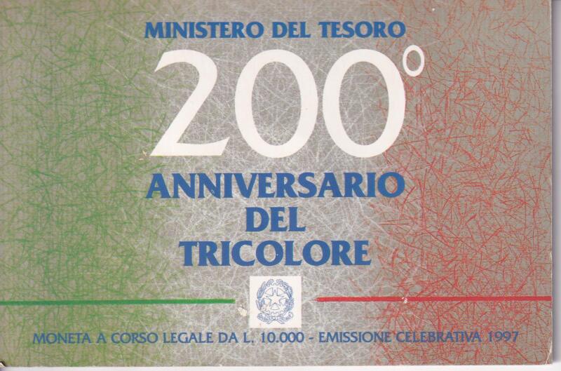 Moneta Italia  Anno 1997 200esimo anniversario del Tricolore