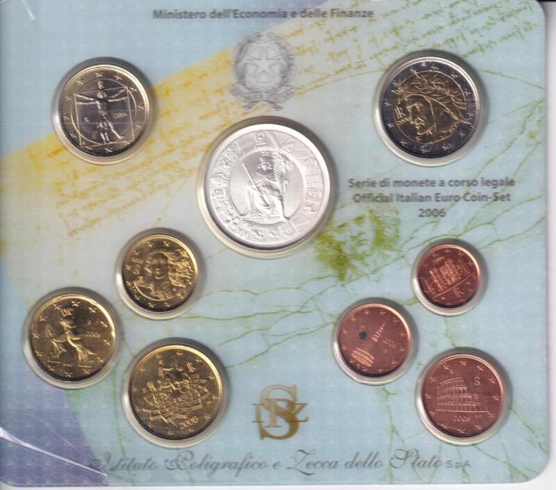 Monete Italia - Serie di monete a corso legale 2006 con moneta da 5 Euro in argento '60esimo anniversario della nascita della Repubblica Italiana'