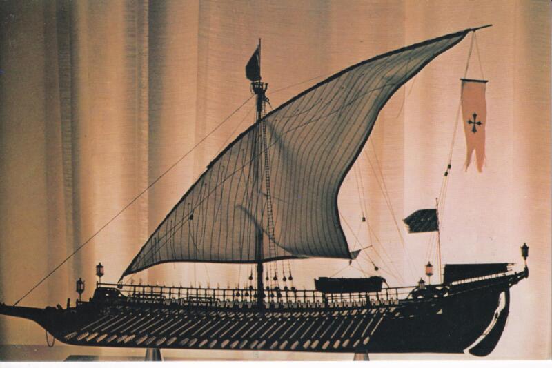 Serie di n. 4 Cartoline raffiguranti una Galera Pisana in miniatura realizzata da Vincenzo Suraci