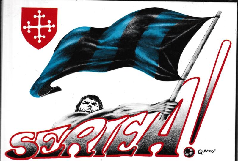 Cartolina Pisa Serie A in occasione della promozione Anno 1981-1982 - disegno di Giampiero Lucchesi