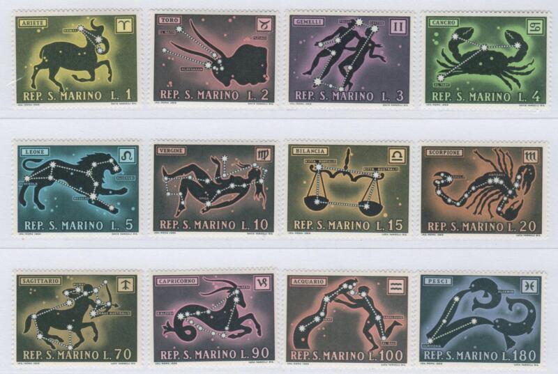 Francobolli San Marino Anno 1970 Segni dello Zodiaco