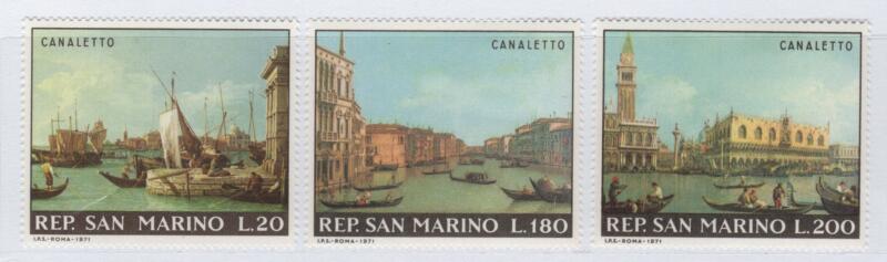 Francobolli San Marino Anno 1971 'Salviamo Venezia' Dipinti del Canaletto