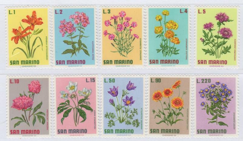 Francobolli San Marino Anno 1971 Fiori Quarta serie