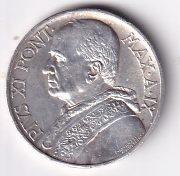 Moneta PIVS XI PONT. MAX. A. IX - STATO DELLA CITTA’ DEL VATICANO L. 10 REGINA PACIS 1930