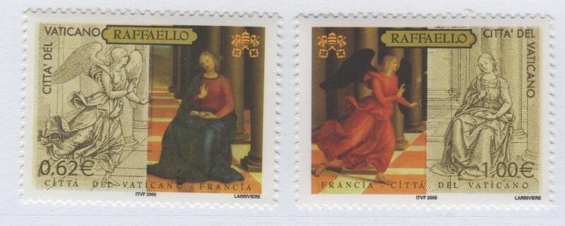 Francobolli Vaticano Anno 2005 I grandi musei del mondo I Musei Vaticani e il Louvre