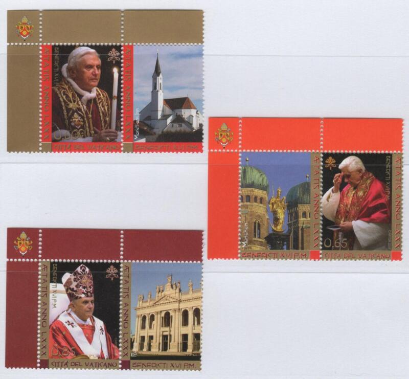 Francobolli Vaticano Anno 2007 80esimo compleanno di Sua Santità Benedetto XVI