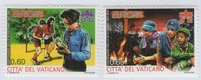 Francobolli Vaticano Anno 2007 Europa 100 anni di scoutismo