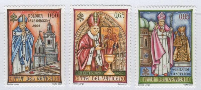 Francobolli Vaticano Anno 2007 I viaggi nel mondo di Benedetto XVI