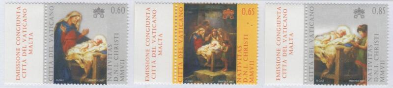 Francobolli Vaticano Anno 2007 Natale - Emissione congiunta con Malta