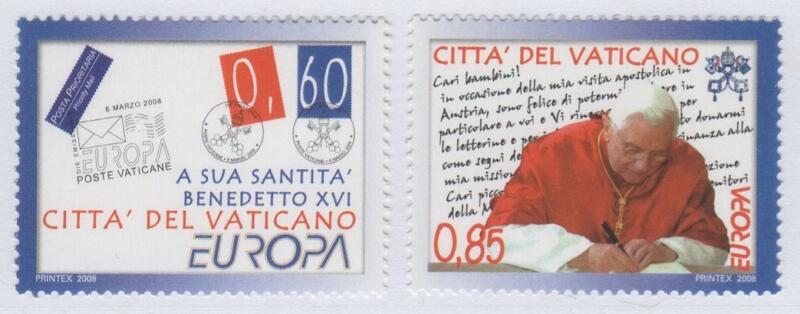 Francobolli Vaticano Anno 2008 Europa La lettera