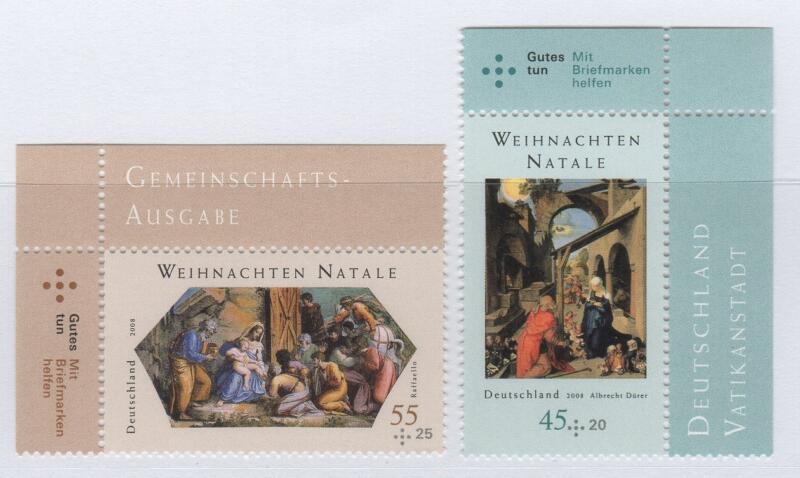 Francobolli Germania Anno 2008 Natale - Emissione congiunta con il Vaticano