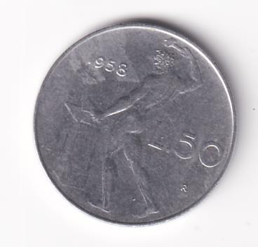 Moneta Italia Anno 1958 Lire 50 Vulcano