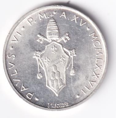 Moneta Stato Della Città del Vaticano Lire 500 PAVLVS VI PONT. MAX. AN. XV