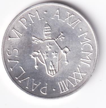Moneta Stato Della Città del Vaticano Lire 500 PAVLVS VI PONT. MAX. AN. XVI