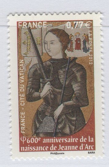 Francobollo Francia Anno 2012 Sesto centenario della nascita di Santa Giovanna d'Arco - Emissione congiunta con il Vaticano