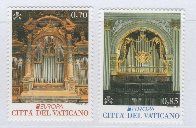 Francobolli Vaticano Anno 2014 Europa Strumenti musicali L'organo a canne