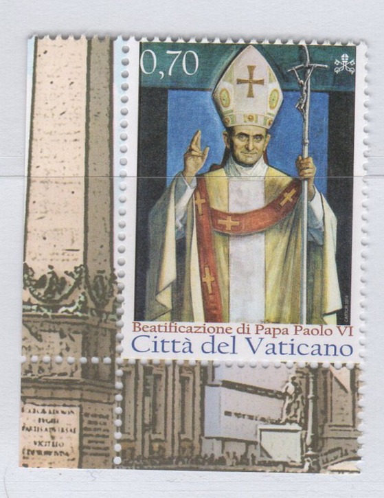 Francobollo Vaticano Anno 2014 Beatificazione di Papa Paolo VI