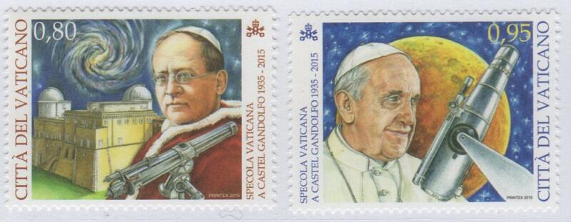 Francobolli Vaticano Anno 2015 80esimo anniversario della Specola vaticana a Castelgandolfo