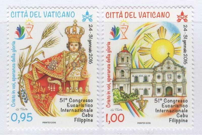 Francobolli Vaticano Anno 2016 51esimo Congresso Eucaristico Internazionale Cebu City Filippine