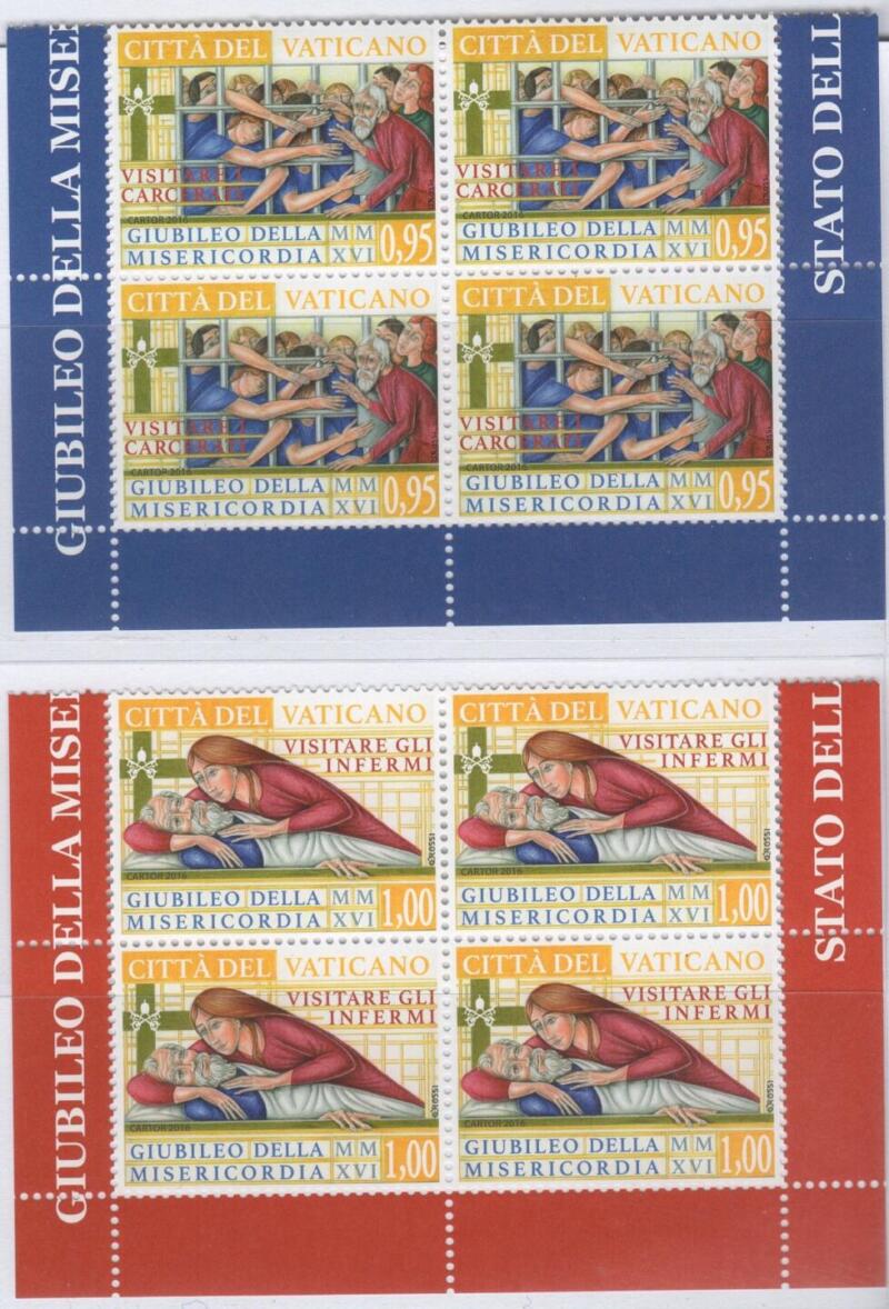 Francobolli Vaticano Anno 2016 Giubileo straordinario della Misericordia Quartine