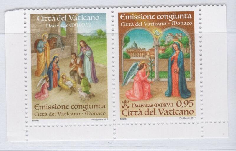 Francobolli Vaticano Anno 2017 Natale - Emissione congiunta con il Principato di Monaco