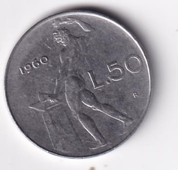 Moneta Italia Anno 1958 Lire 50 Vulcano