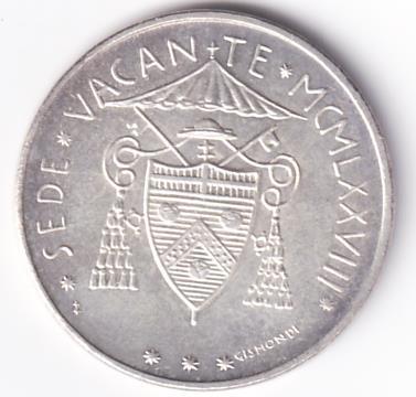 Moneta Stato Della Città del Vaticano Lire 500 VENI SANCTE SPIRITVS Sede Vacante MCMLXXVIII