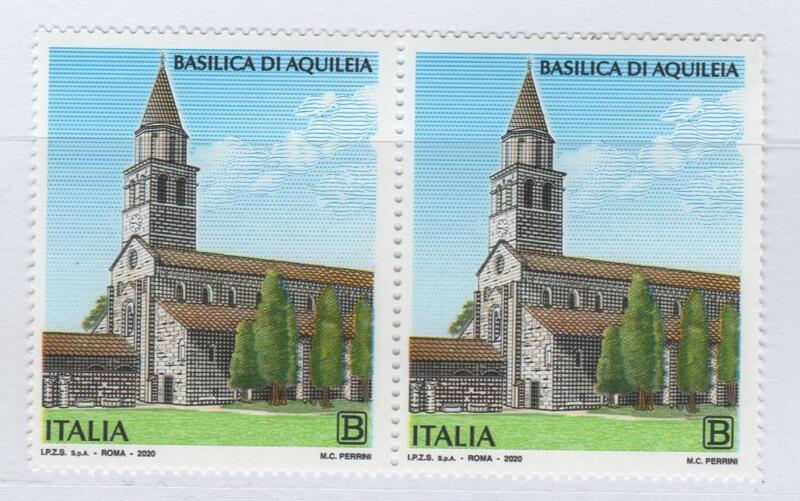 Francobollo Italia Anno 2020 Basilica di Aquileia - Emissione congiunta con Vaticano e SMOM