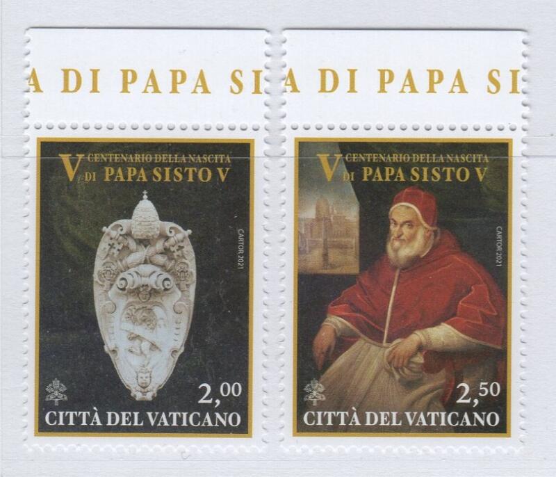 Francobolli Vaticano Anno 2021 Cinquecentenario della nascita di Papa Sisto V