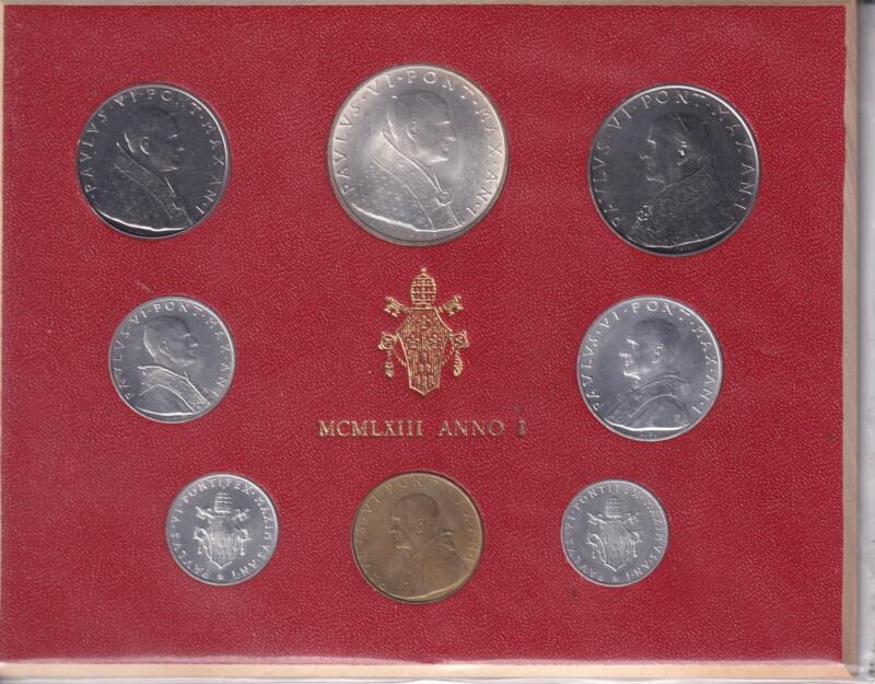Monete Vaticano Anno 1963 Serie divisionale fior di conio 8 valori