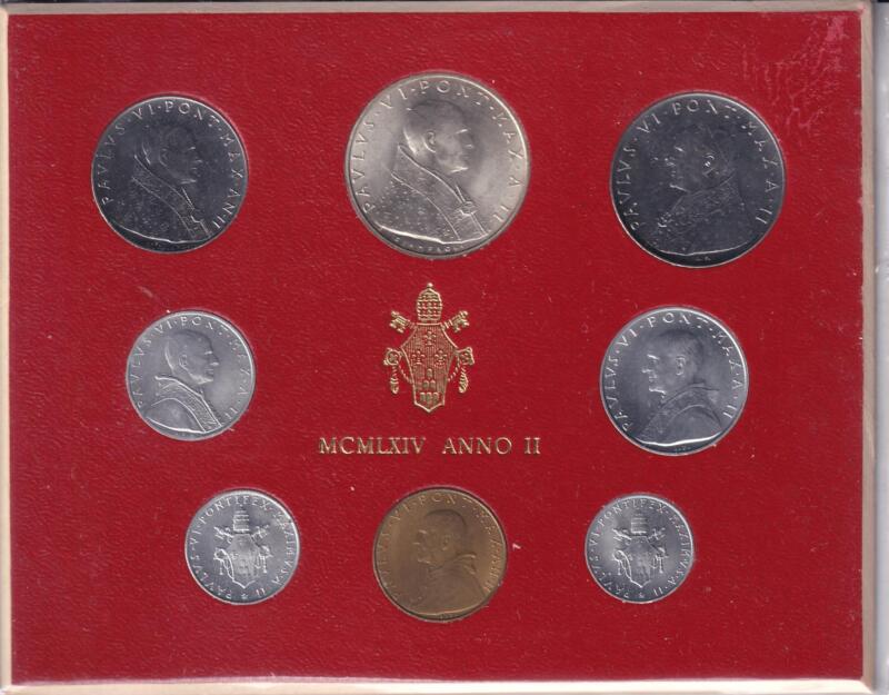 Monete Vaticano Anno 1964 Serie divisionale fior di conio 8 valori