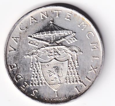 Moneta Stato Della Città del Vaticano Lire 500 VENI SANTE SPIRITVS Sede Vacante MCMLXIII