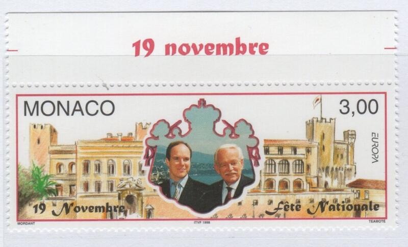 Francobollo Monaco Anno 1998 Europa Festival e feste nazionali Seconda serie