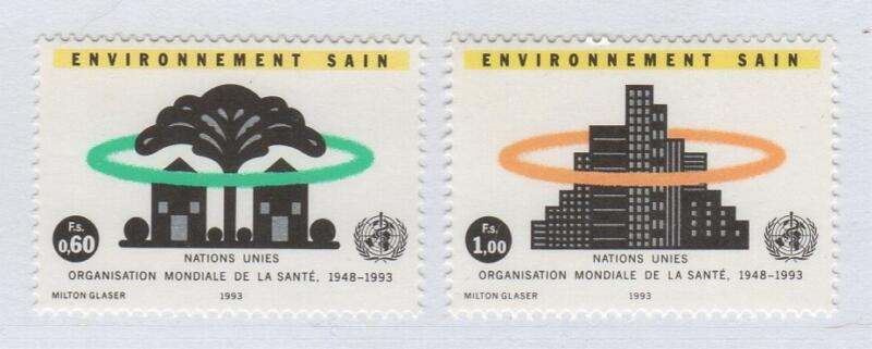 Francobolli Nazioni Unite - ONU Ufficio di Ginevra Anno 1993 45esimo anniversario dell'Organizzazione Mondiale della Sanità