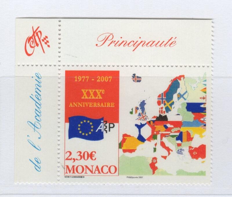 Francobollo Monaco Anno 2006 30esimo anniversario dell'Accademia Europea di Filatelia