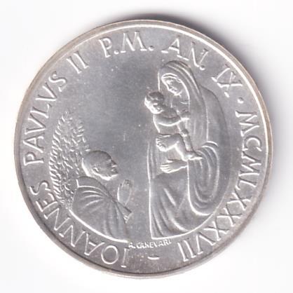 Moneta Stato Della Città del Vaticano Lire 1000 IONNES PAVLVS II P.M. AN. IX MCMLXXXVII