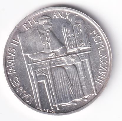 Moneta Stato Della Città del Vaticano Lire 1000 IONNES PAVLVS II P.M. AN X MCMLXXXVIII