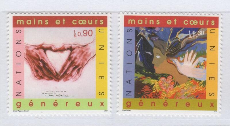 Francobolli Nazioni Unite - ONU Ufficio di Ginevra Anno 2001 Anno internazionale dei volontari