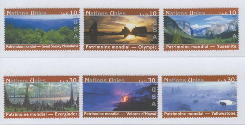 Francobolli Nazioni Unite - ONU Ufficio di Ginevra Anno 2003 Il patrimonio mondiale Stati Uniti d'America