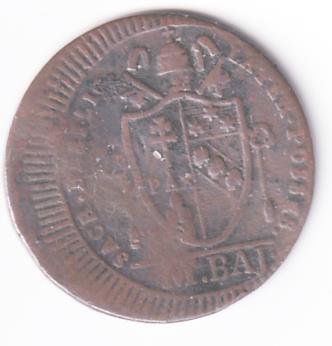 Moneta Stato Pontificio Anno 1801 Mezzo Baiocco PIVS SEPTIMVS PONTIFEX MAXIMVS MDCCCI