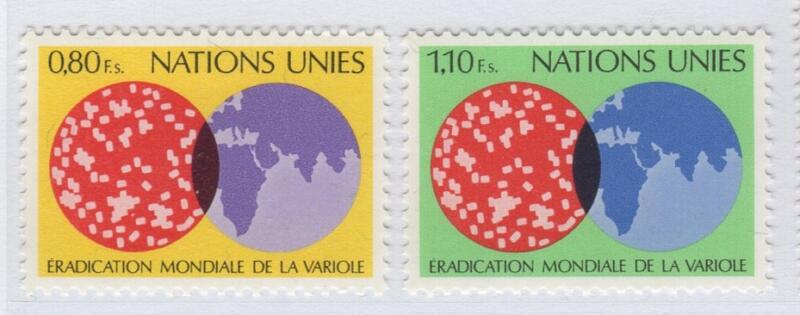 Francobolli Nazioni Unite - ONU Ufficio di Ginevra Anno 1978 Estirpazione mondiale del vaiolo